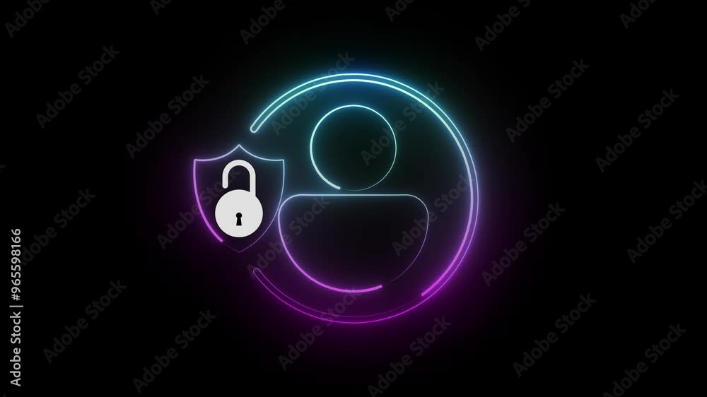 un-locked Portfolio Account Icon – Profile Security with Glow Line un-locked Portfolio Account Icon – Profile Security with Glow Line