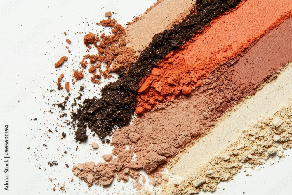 Using generative AI, make up powder is placed on a white background. Using generative AI, make up powder is placed on a white background.