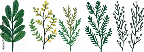 Wallpaper Mural Hand drawn herb, plant and monogram for wedding invitation save the date card design.. Torontodigital.ca