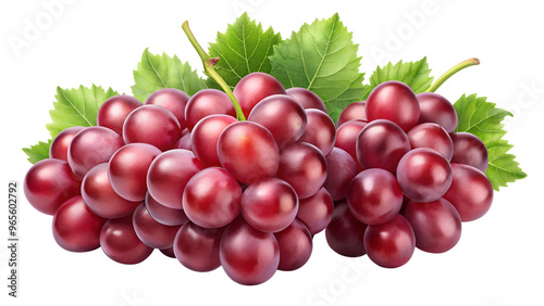 Clusters of red grapes isolated on a transparent background PNG