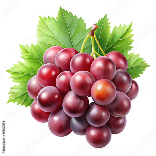 Clusters of red grapes isolated on a transparent background PNG