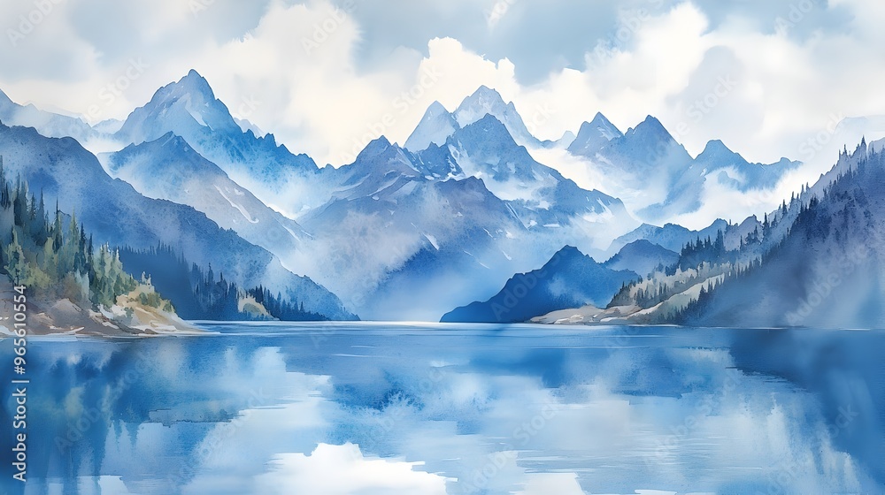 custom made wallpaper toronto digitalMajestic Rocky Mountain Landscape with Serene Alpine Lake Reflection