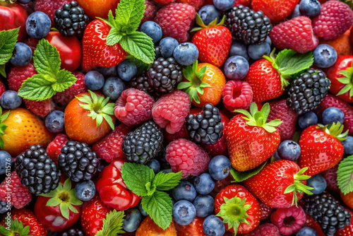 strawberries and blueberries