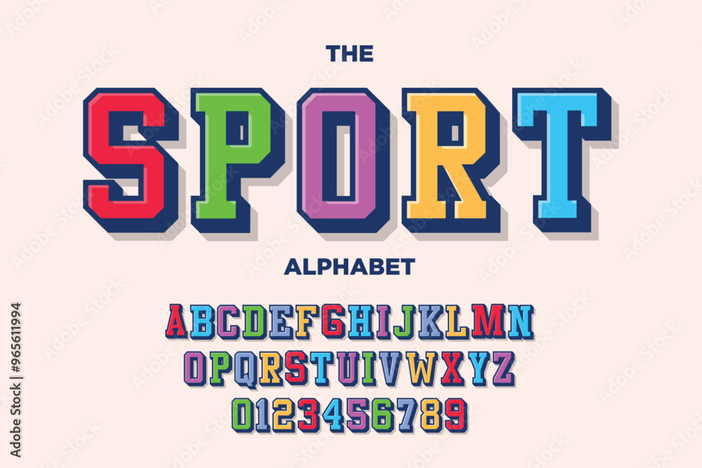 sporty cartoon alphabet style sporty cartoon alphabet style