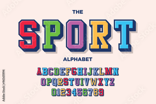 sporty cartoon alphabet style
