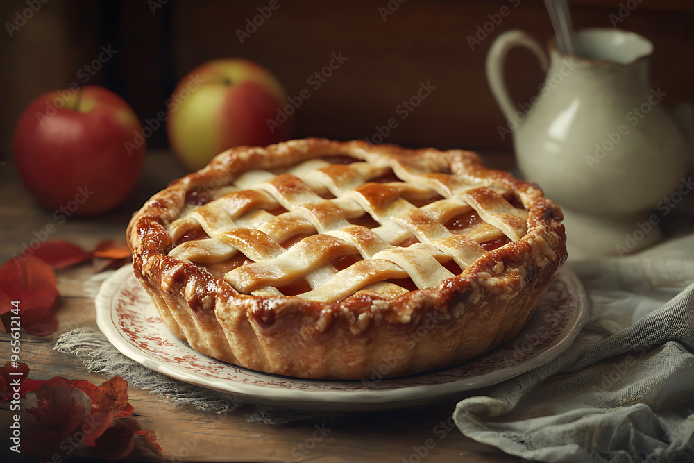apple pie on thanksgiving day dessert isolated on table apple pie on thanksgiving day dessert isolated on table