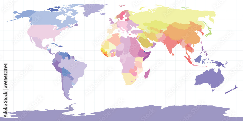 Obraz premium A colorful world map.Vector map on white background.