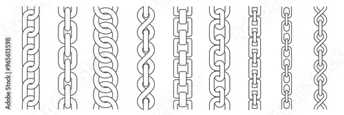 Chain brush set. Chain vector.
