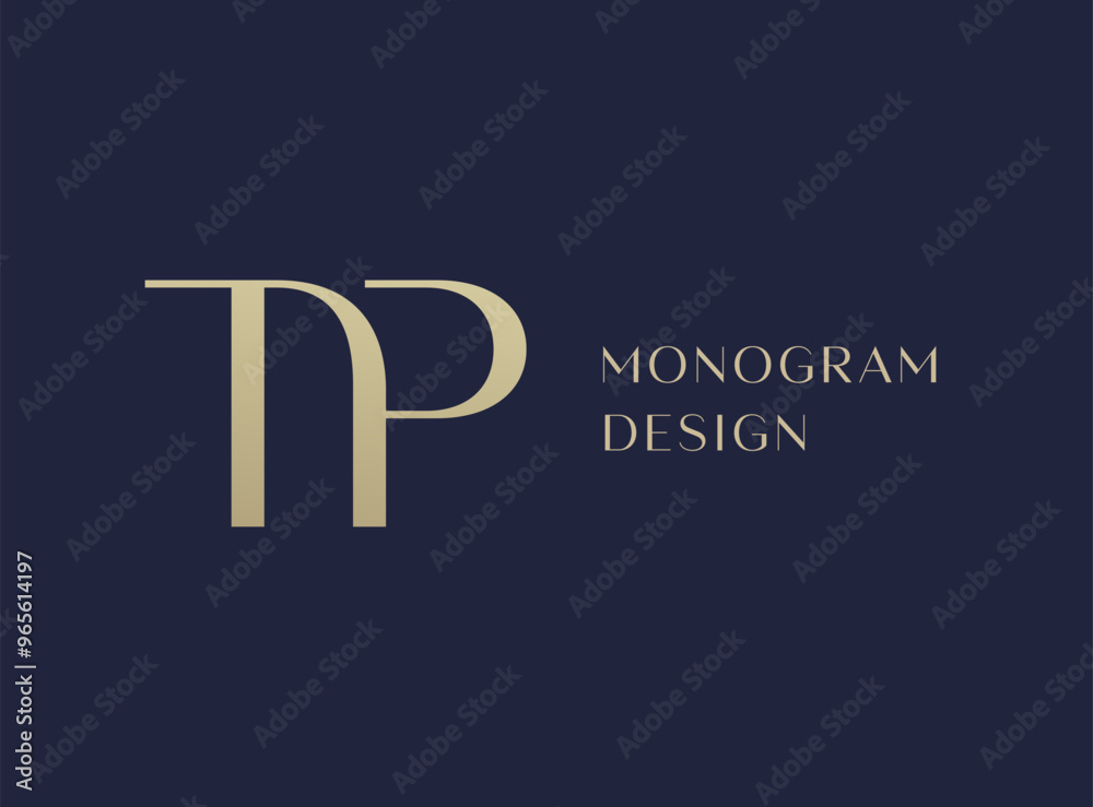 Fototapeta premium TP letter logo icon design. Classic style luxury initials monogram.