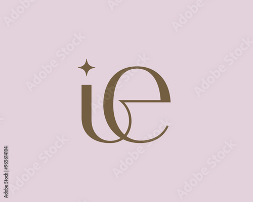 IE letter logo icon design. Classic style luxury initials monogram. photo