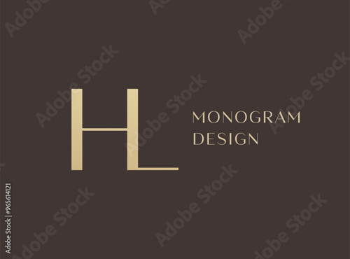 HL letter logo icon design. Classic style luxury initials monogram.