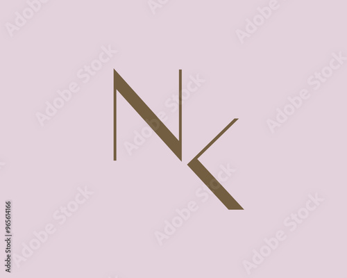 NK letter logo icon design. Classic style luxury initials monogram.