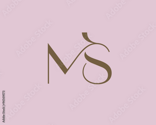 MS letter logo icon design. Classic style luxury initials monogram.