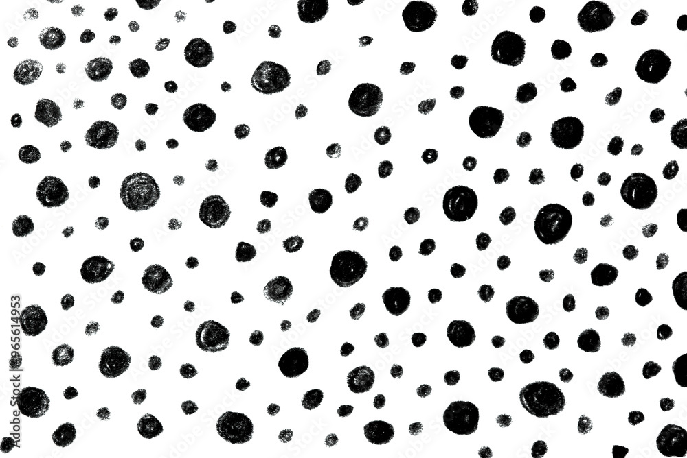 Fototapeta premium Hand-Drawn Print with Abstract Circular Patterns. Bold Black and White Design for Modern Textures
