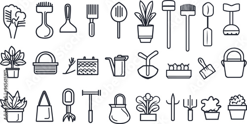 Kitchen utensils and cutlery icons set 