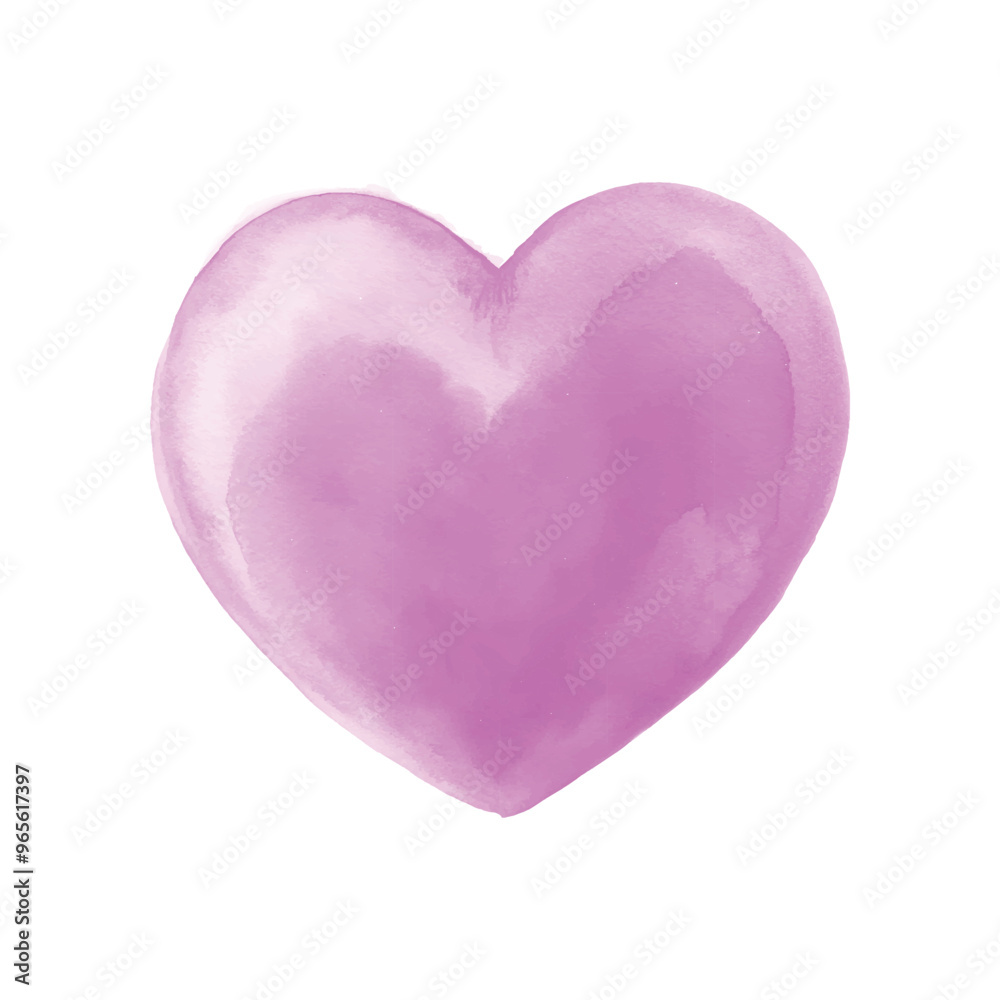 Hand-painted watercolor pink heart isolated on white background Hand-painted watercolor pink heart isolated on white background