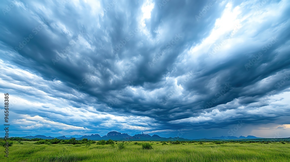 Overcast sky with dark clouds threatening rain, gloomy weather, moody atmosphere Overcast sky with dark clouds threatening rain, gloomy weather, moody atmosphere