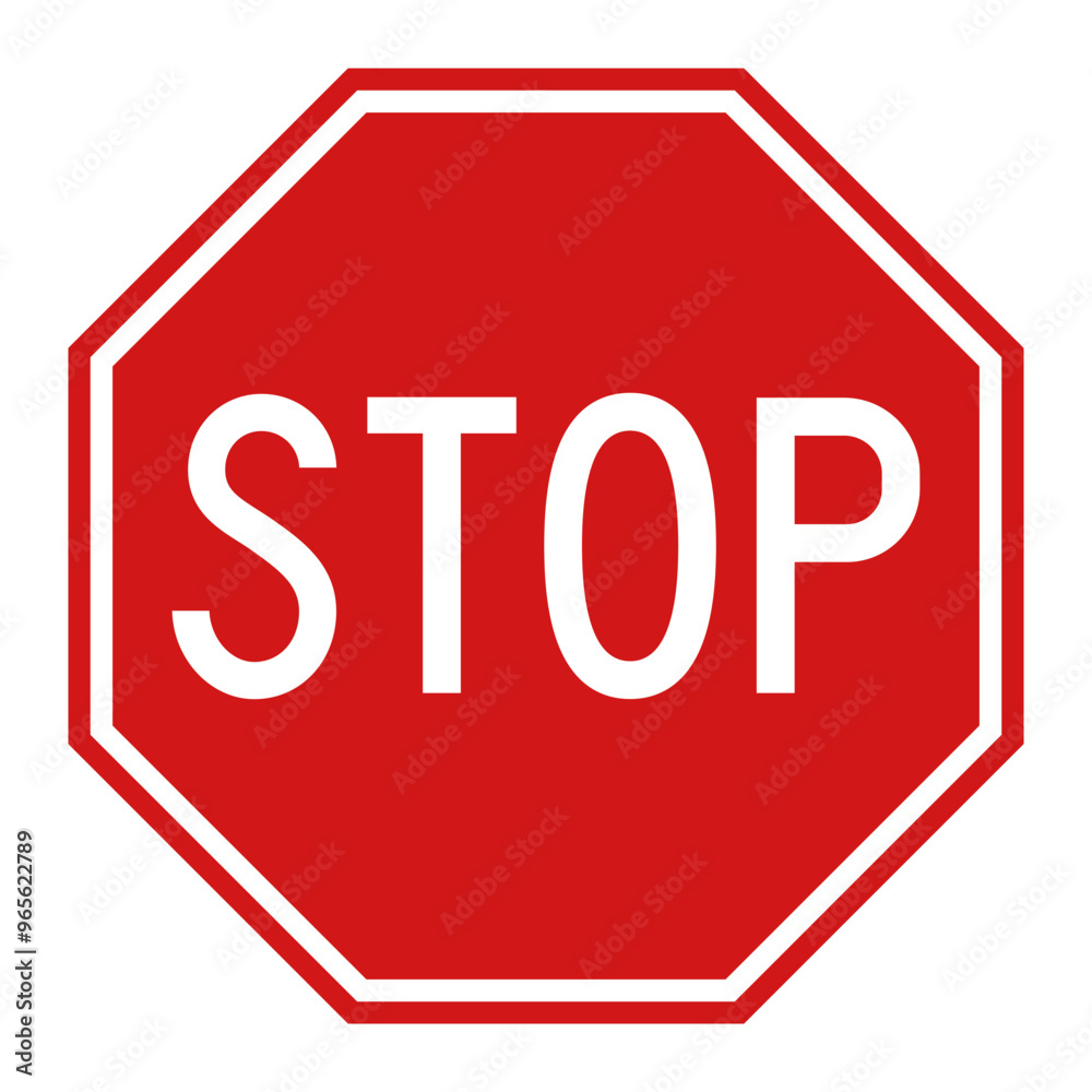 Stop red road sign isolated on white background. Vector Stop red road sign isolated on white background. Vector