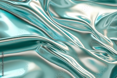 A smooth, glassy texture in a soft teal with hints of silver, giving a polished and elegant appearance.