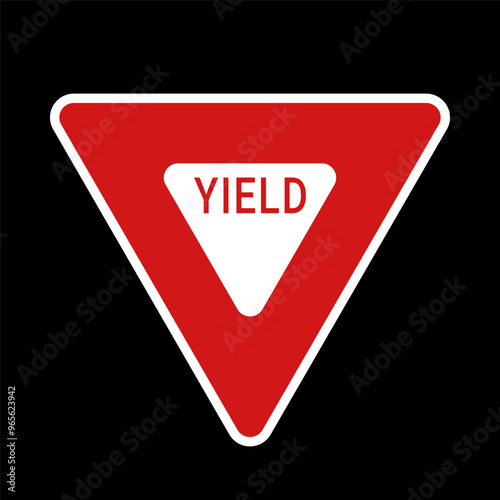 Free Download Yield red triangle road sign. Vector - GFXLoad