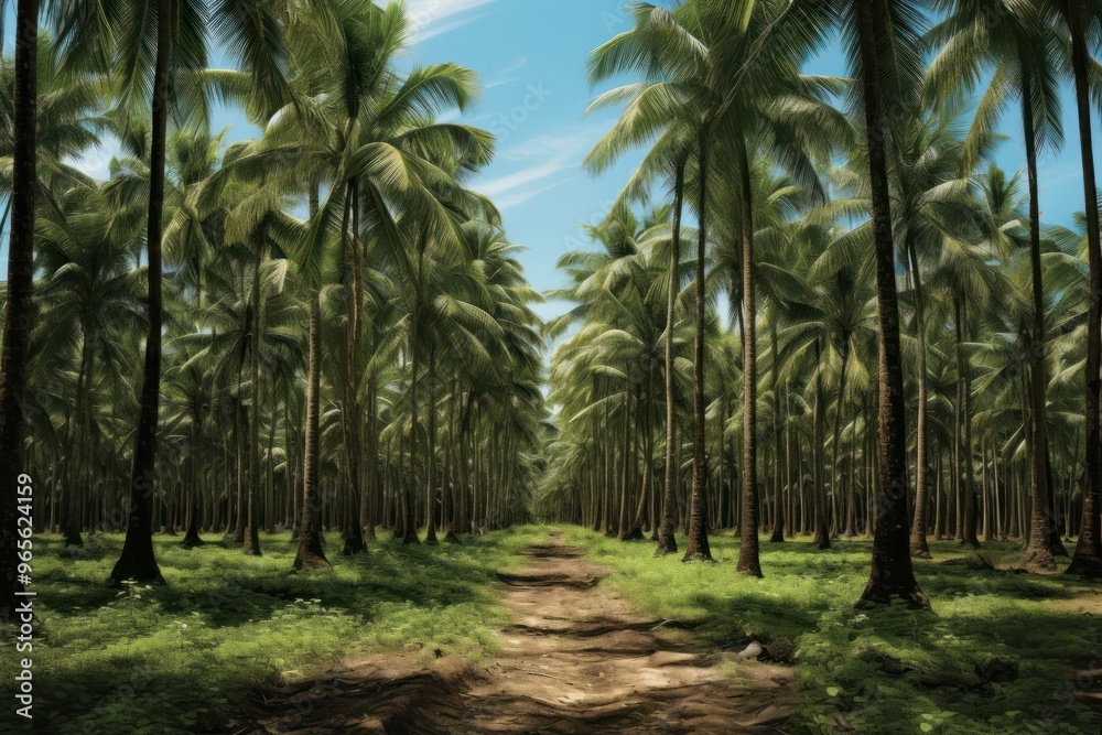 Obraz premium Palm landscape forest plant.