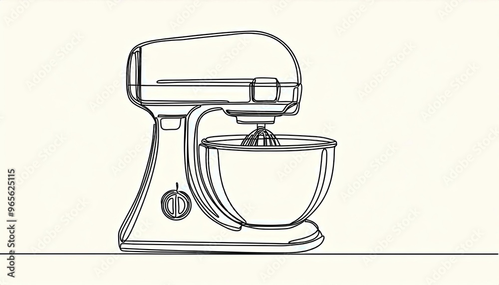 Continuous one line drawing of mixer Continuous one line drawing of mixer