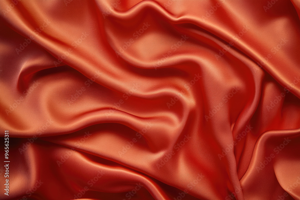 Fototapeta premium Flowing red silk fabric on white background, elegant and sensual, perfect for fashion projects with copy space