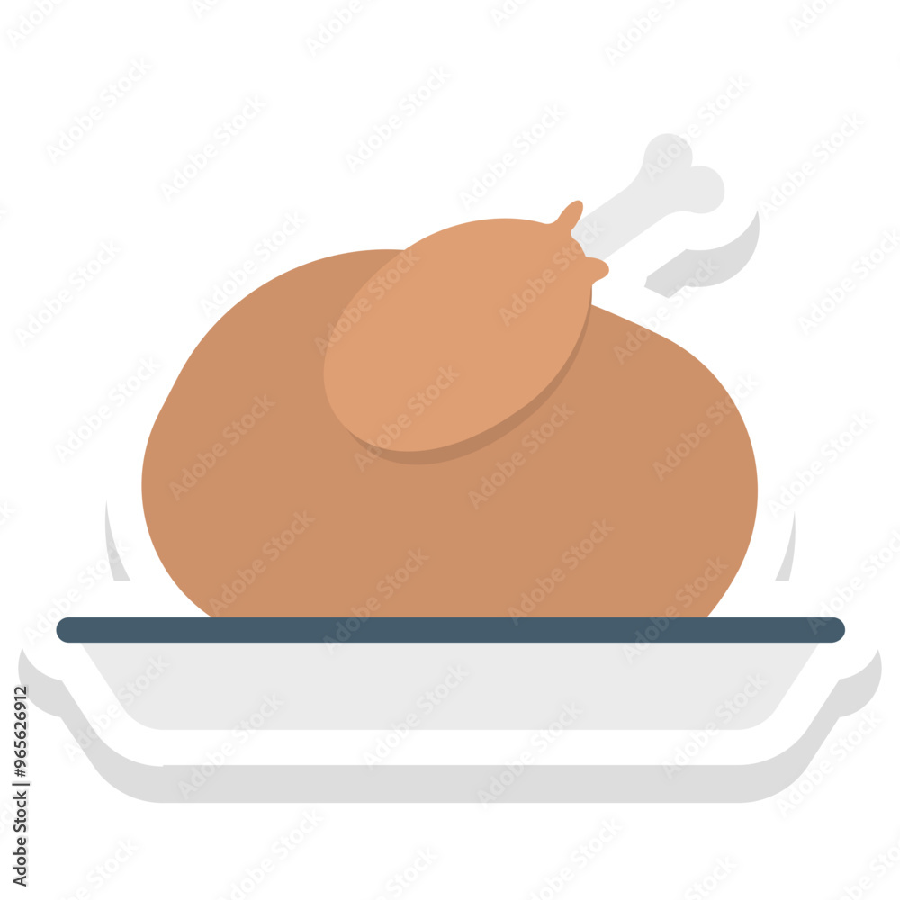 Chicken sticker vector icon in isolated background Chicken sticker vector icon in isolated background