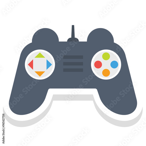 Game Controller sticker vector icon in isolated background 