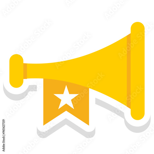 Trumpet sticker vector icon in isolated background 