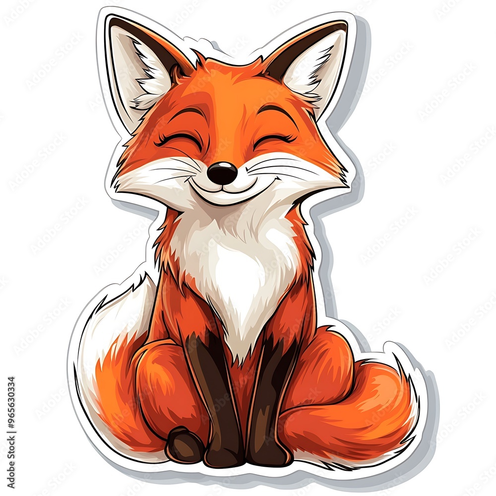 Obraz premium Adorable Fox Sitting with Playful Expression