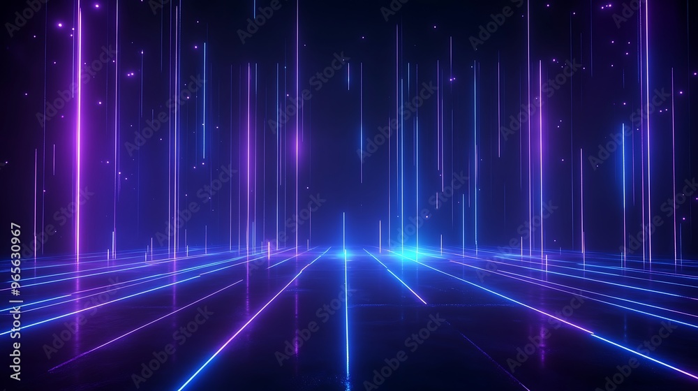 Vibrant neon lights create a dynamic, futuristic backdrop, perfect for technology and digital art themes. Stage for product presentation. Vibrant neon lights create a dynamic, futuristic backdrop, perfect for technology and digital art themes. Stage for product presentation.