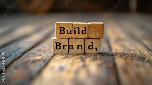 Create a strong brand identity.  The image shows wooden blocks spelling 