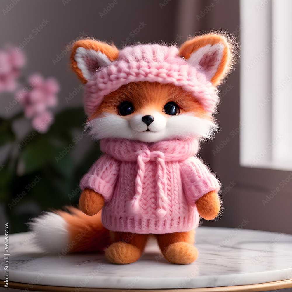 Toy fur fox cub Toy fur fox cub