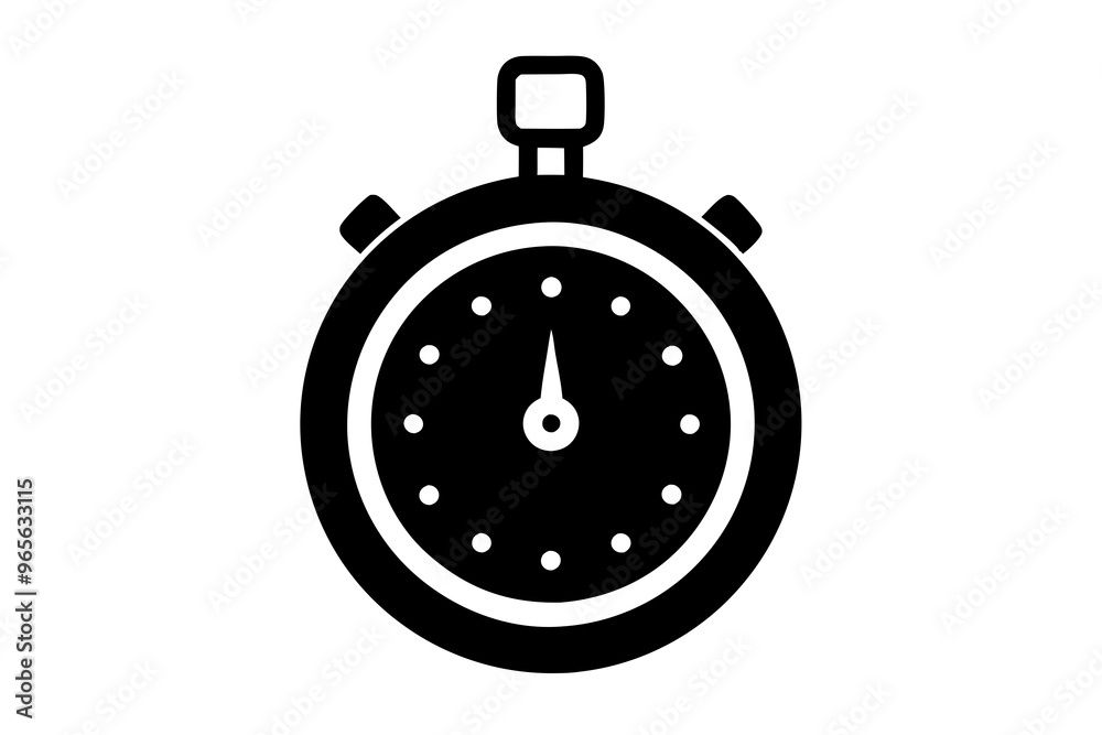 A stopwatch solid web icon vector illustration A stopwatch solid web icon vector illustration