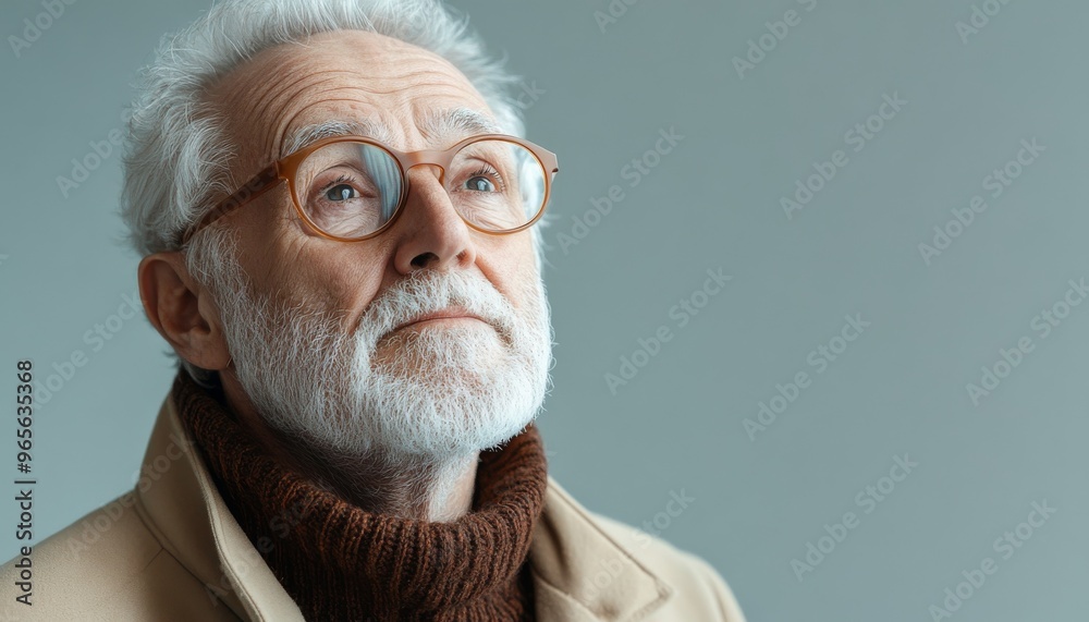 Senior Man Holding Contact Lens Case on White Studio Background with Copy Space for Text Senior Man Holding Contact Lens Case on White Studio Background with Copy Space for Text