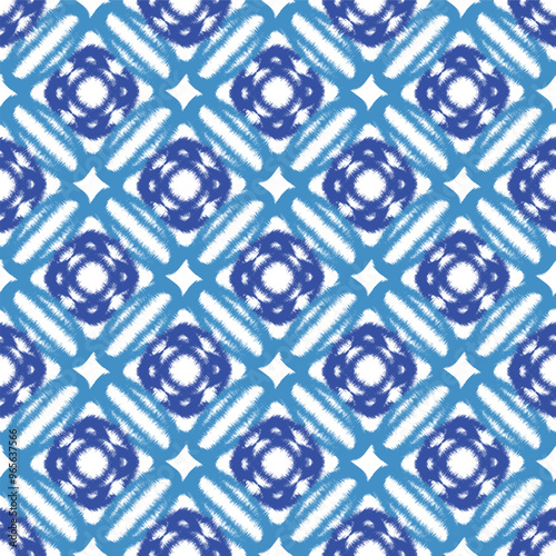 round and cross indigo blue texture pattern background 