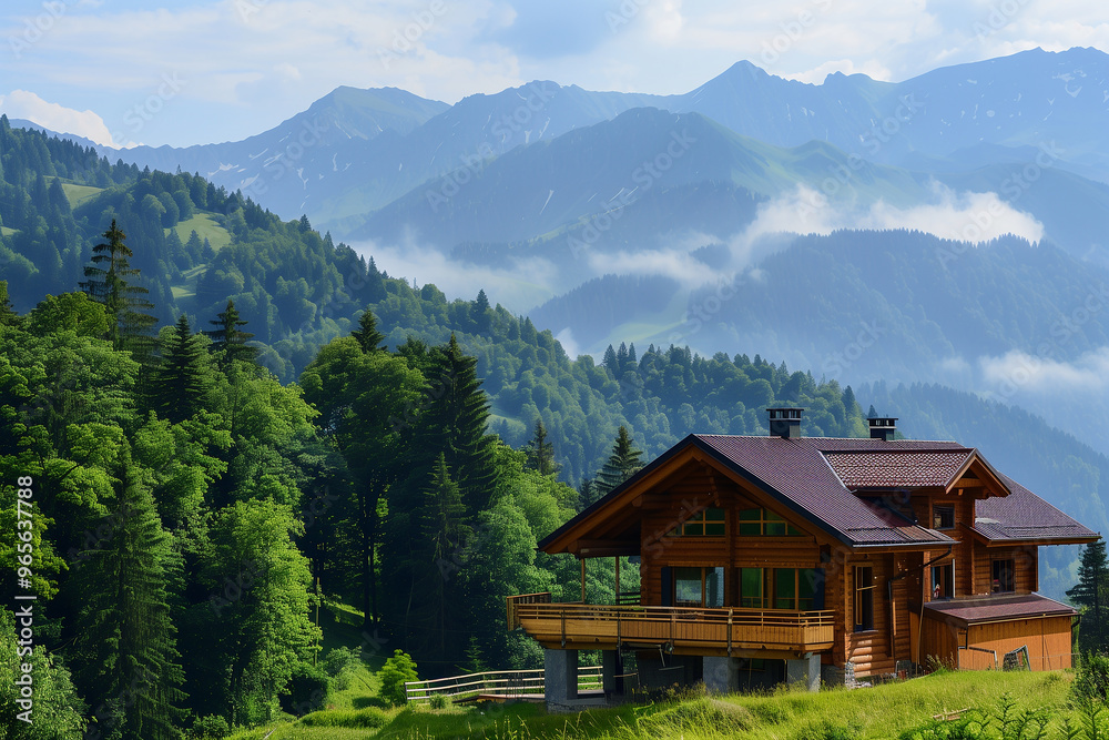 Discover a Scenic Mountain Cabin Nestled in Natures Beauty, Perfect for Relaxation and Adventure. Generative AI Discover a Scenic Mountain Cabin Nestled in Natures Beauty, Perfect for Relaxation and Adventure. Generative AI