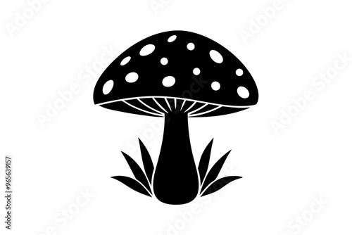 Mushroom vector art silhouette illustration