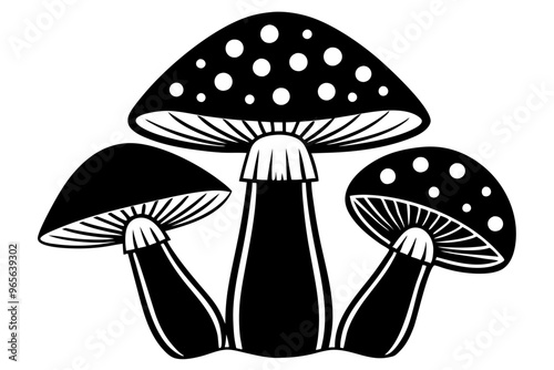 Mushroom line art vector art silhouette illustration