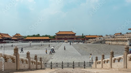 City tourism Beijing Forbidden City ancient buildings crowd delay photo