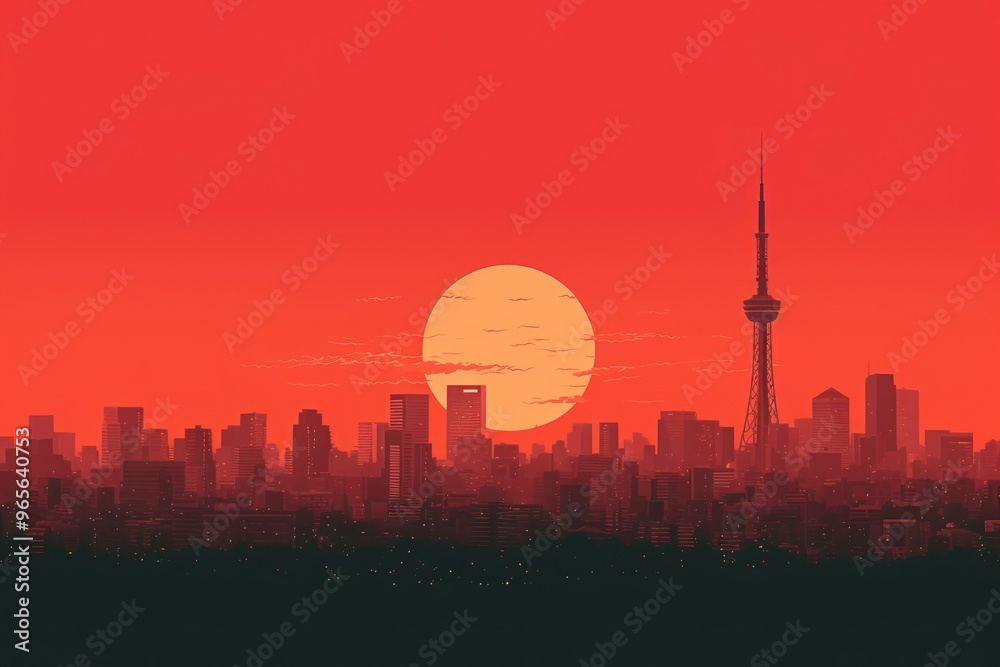 Obraz premium Tokyo skyline architecture cityscape building.