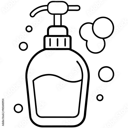 face wash  outline coloring book page line art illustration digital drawing