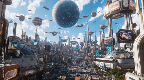 view of the futuristic city