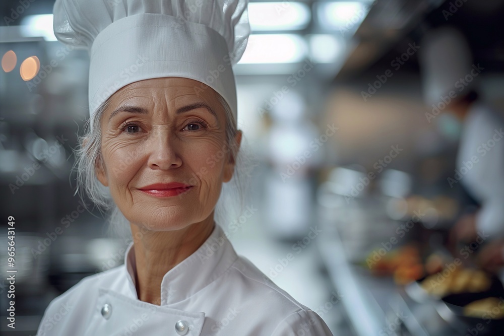 portrait of a female chef in a restaurant, profession, business portrait of a female chef in a restaurant, profession, business