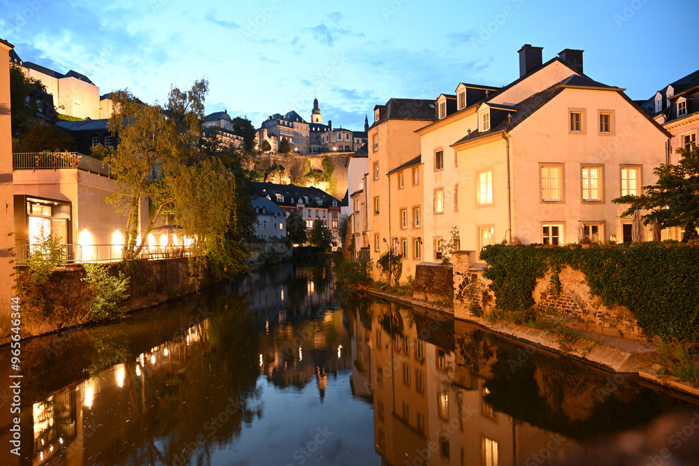Obraz premium Luxembourg, Luxembourg - August 29, 2024: The center of Luxembourg City.