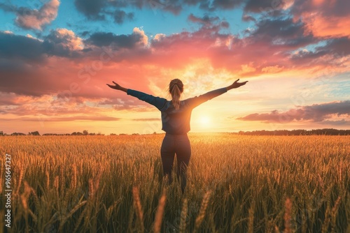 Person standing in an open field at sunrise, ready to embrace new possibilities