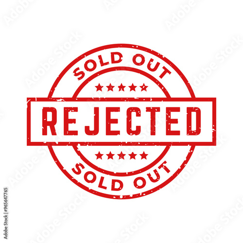 Rejected Stamp. Red Rejected Rubber Grunge Stamp Seal Vector Illustration.