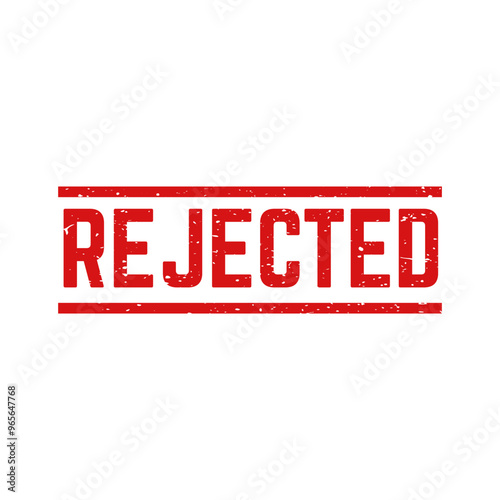 Rejected Stamp. Red Rejected Rubber Grunge Stamp Seal Vector Illustration.
