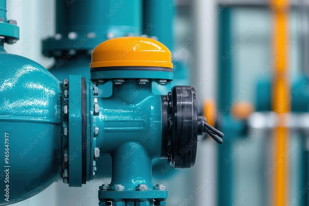 Close-up of a water pump s control panel in a high-tech water filtration plant, water pump control panel, modern water treatment Close-up of a water pump s control panel in a high-tech water filtration plant, water pump control panel, modern water treatment